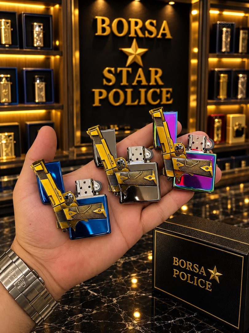 Boyutlu Tabanca Kabartmalı BORSA POLICE Çakmaklar Çak-008